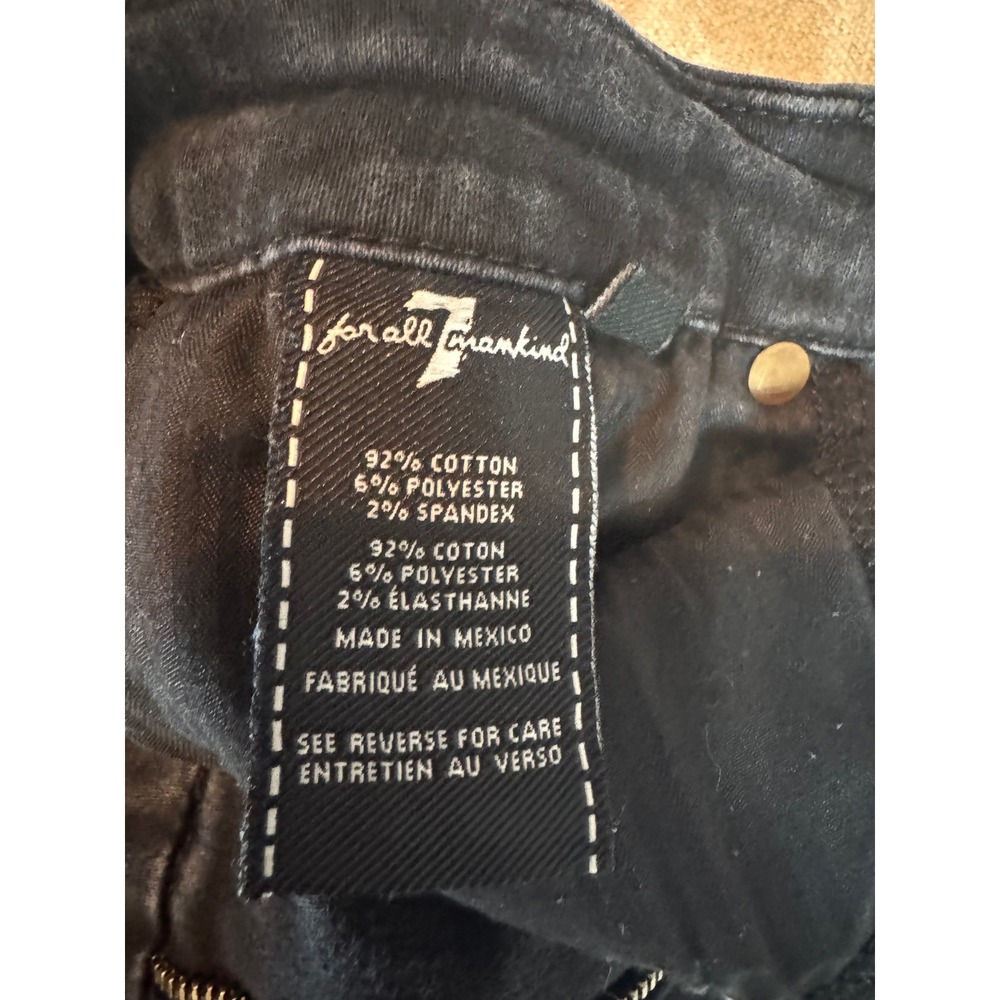7 For All Mankind Aubree High Waisted Skinny Jeans Black Denim 27 - Picture 5 of 8